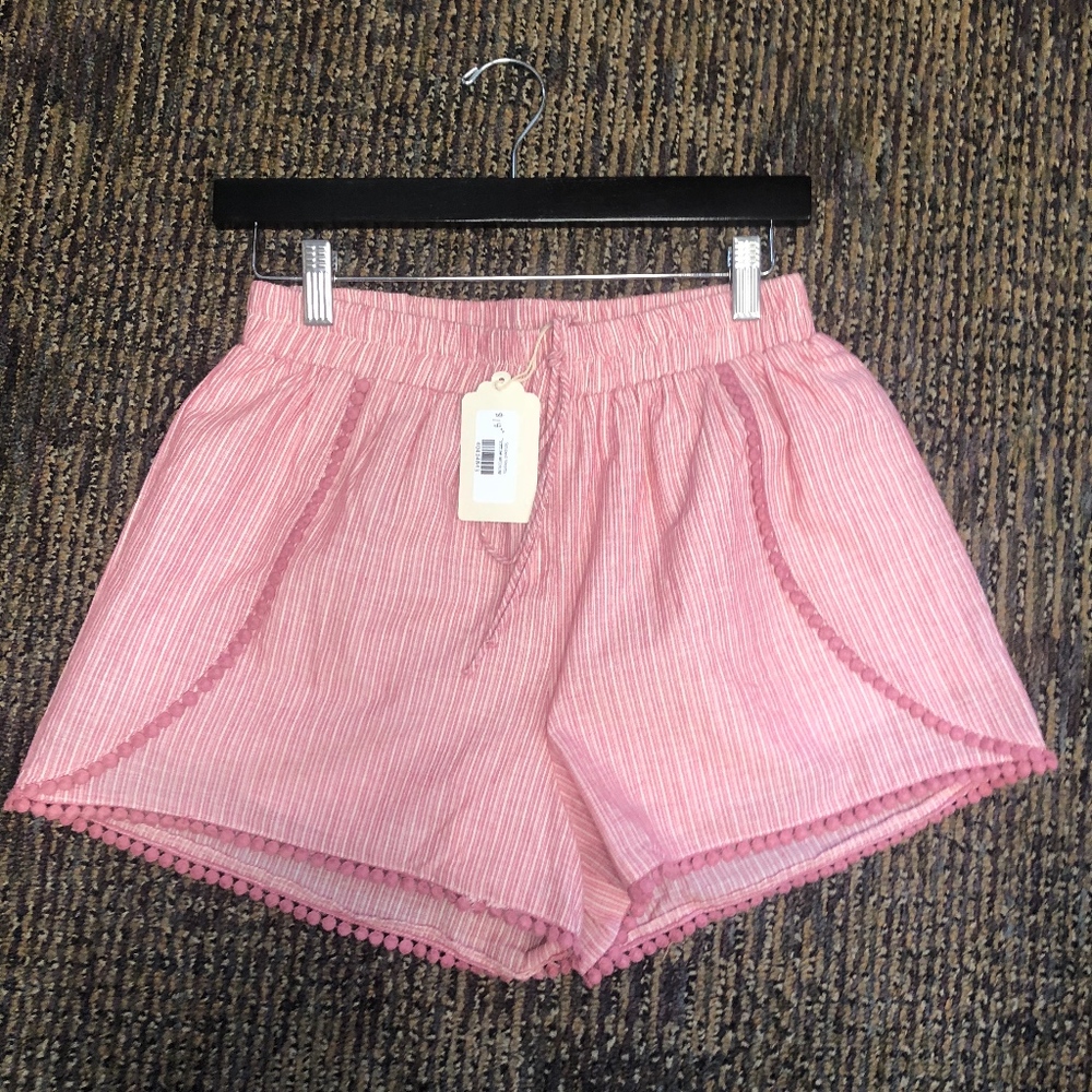 Pink & White Striped shorts